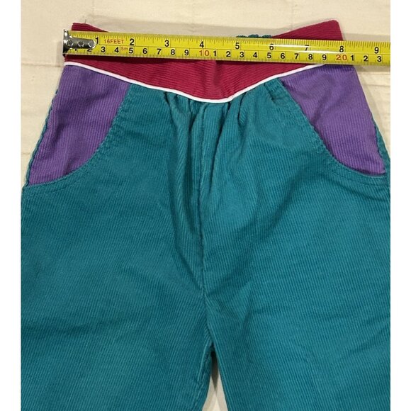 Winnie the Pooh Vintage Corduroy Girl Pants 3T Teal Purple Fuchsia Walt Disney - Picture 4 of 7